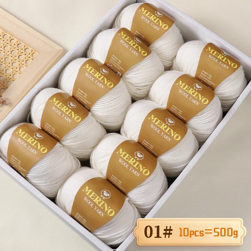 Výhodné balení 500g (10 klubek po 50 g) 95 % merino příze, v mnoha odstínech s 20 % SLEVOU