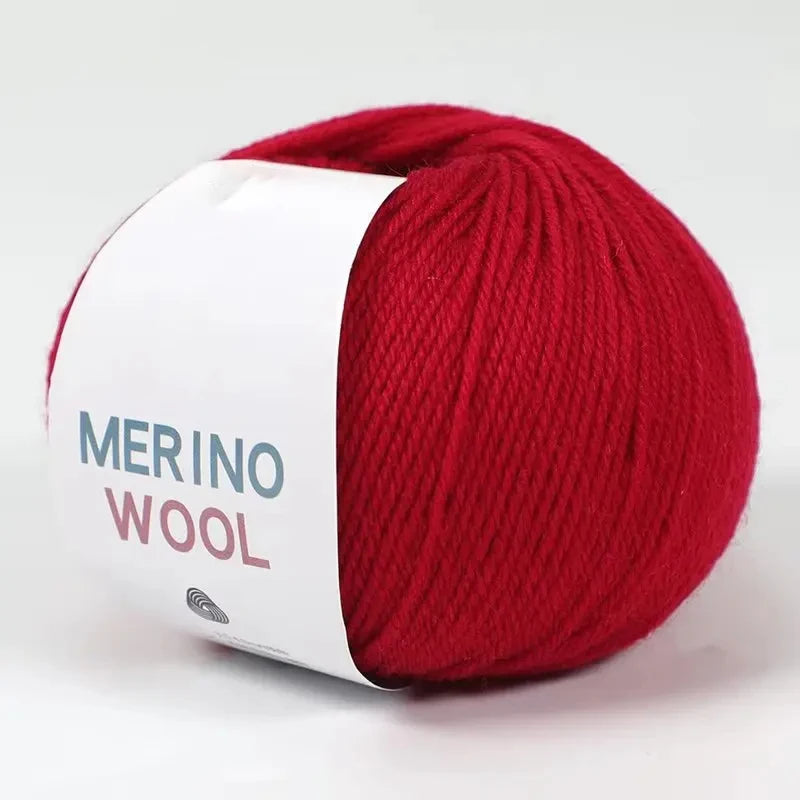 Merino Pure Wool Yarn Handmade DIY Woven Scarf Hat Morandi Color Medium Thick Stick Needle Hand Knitted Yarn Ball