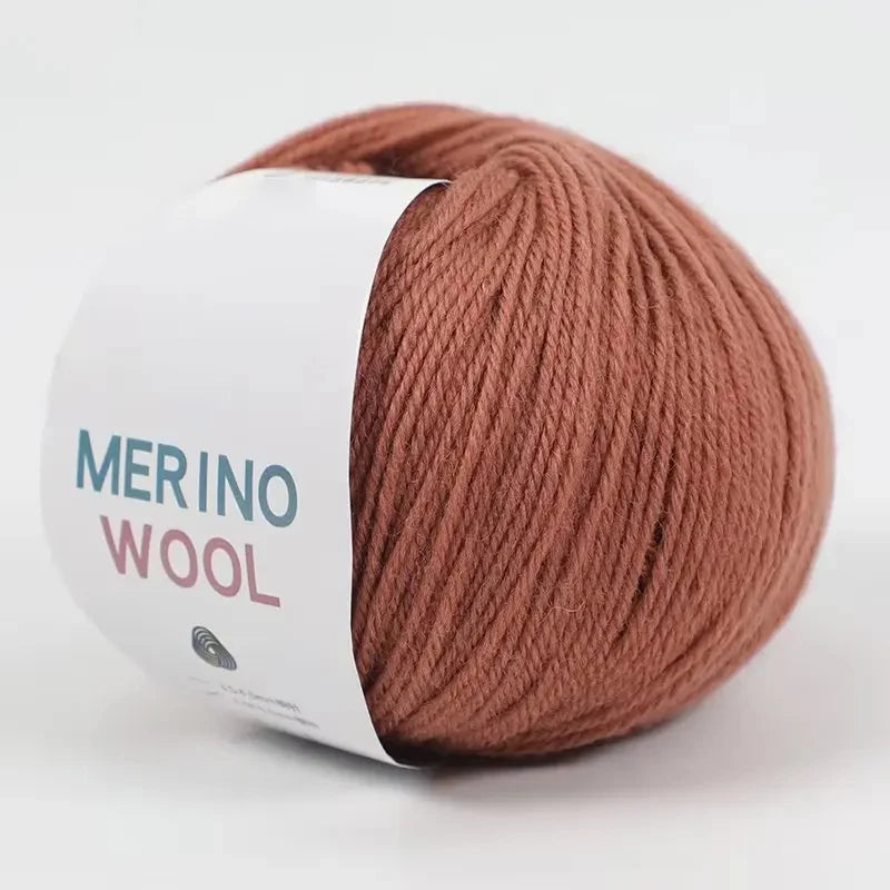 Merino Pure Wool Yarn Handmade DIY Woven Scarf Hat Morandi Color Medium Thick Stick Needle Hand Knitted Yarn Ball