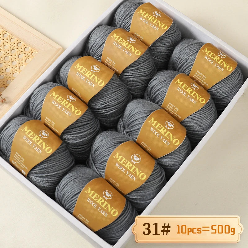 Výhodné balení 500g (10 klubek po 50 g) 95 % merino příze, v mnoha odstínech s 20 % SLEVOU