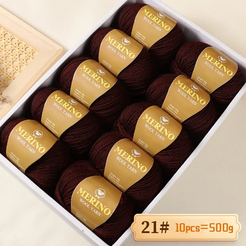 Výhodné balení 500g (10 klubek po 50 g) 95 % merino příze, v mnoha odstínech s 20 % SLEVOU