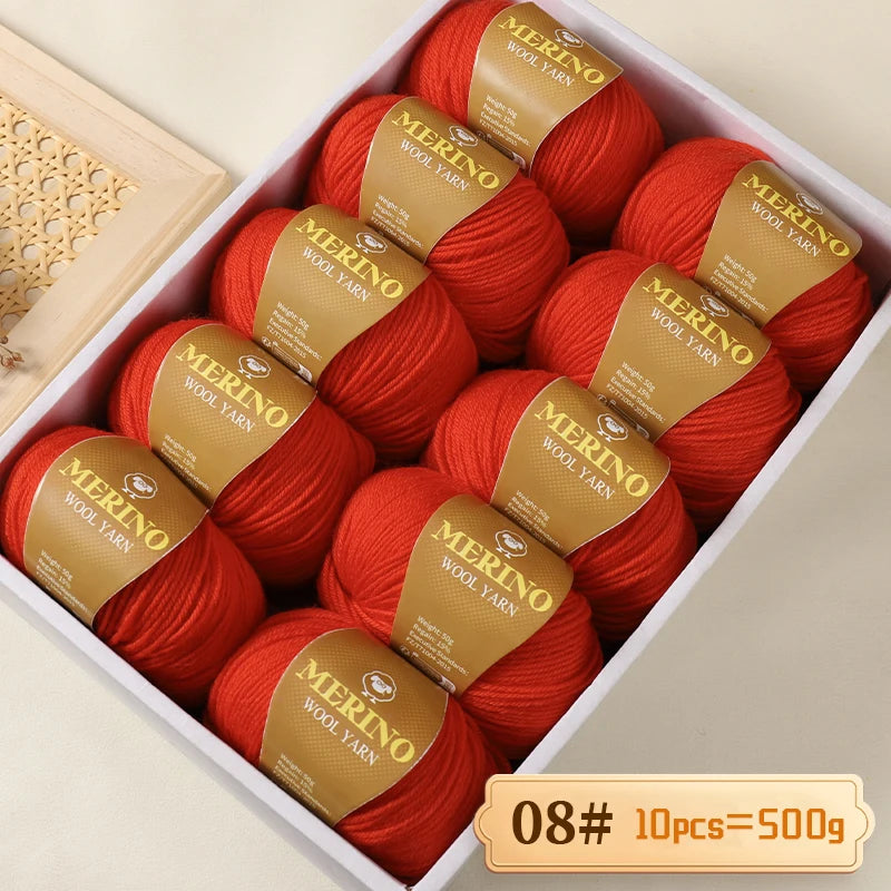 Výhodné balení 500g (10 klubek po 50 g) 95 % merino příze, v mnoha odstínech s 20 % SLEVOU