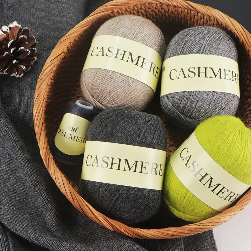Výhodné balení 6 kusů (300 g) kašmírové příze QJH s přípletem se SLEVOU 20 %