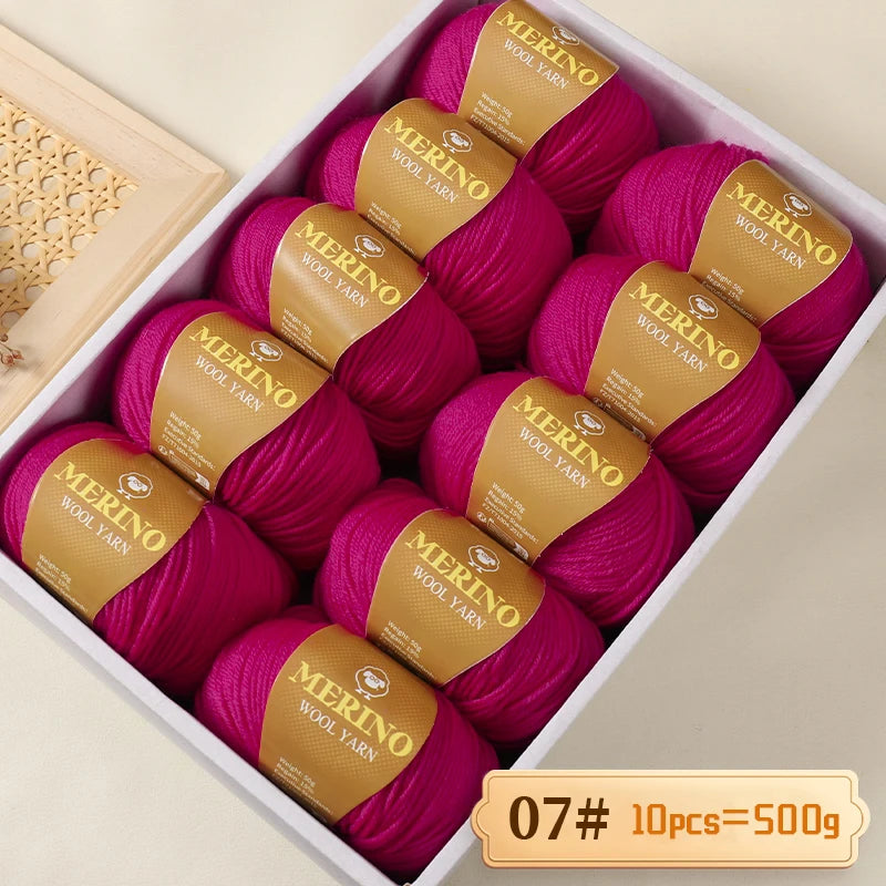 Výhodné balení 500g (10 klubek po 50 g) 95 % merino příze, v mnoha odstínech s 20 % SLEVOU
