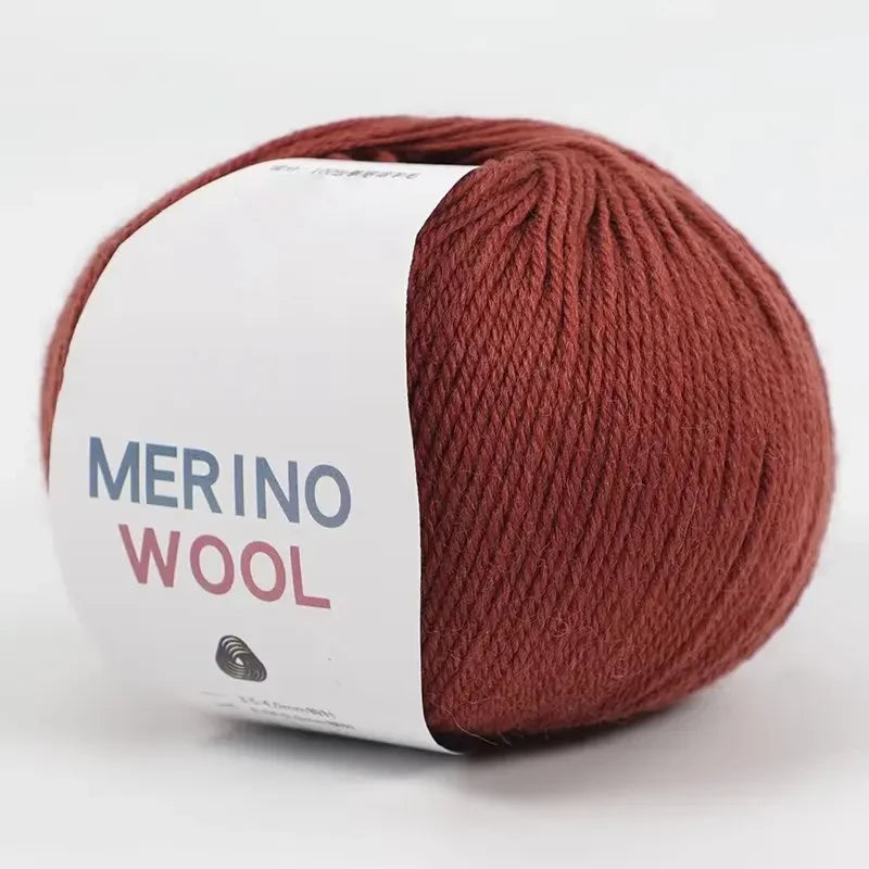 Merino Pure Wool Yarn Handmade DIY Woven Scarf Hat Morandi Color Medium Thick Stick Needle Hand Knitted Yarn Ball