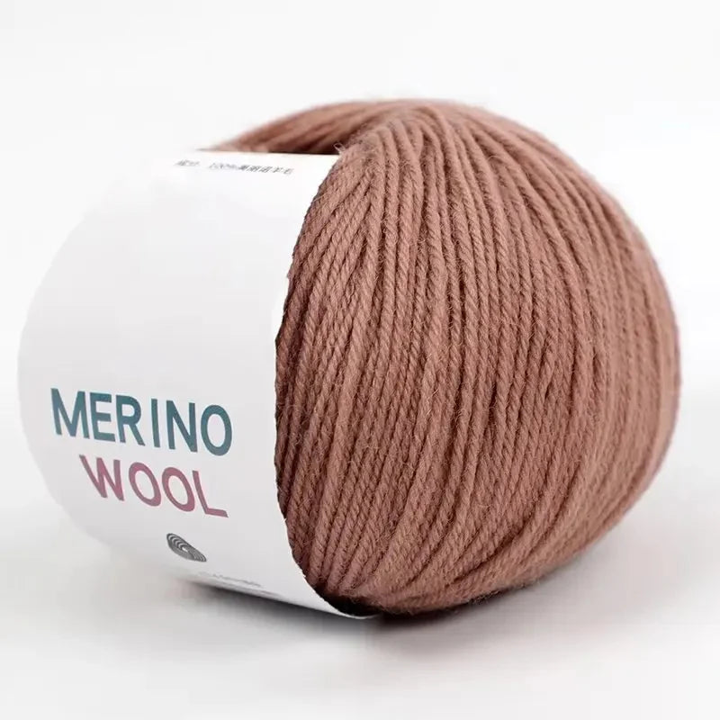 Merino Pure Wool Yarn Handmade DIY Woven Scarf Hat Morandi Color Medium Thick Stick Needle Hand Knitted Yarn Ball